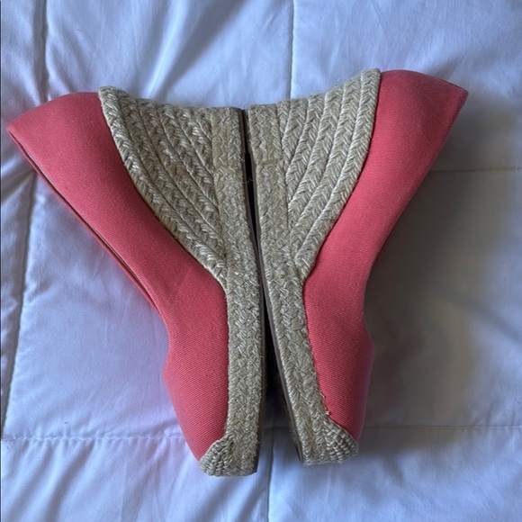 J. CREW Wedge Espadrilles Coral Salmon Wom 7.5 Resortwear - Picture 1 of 16